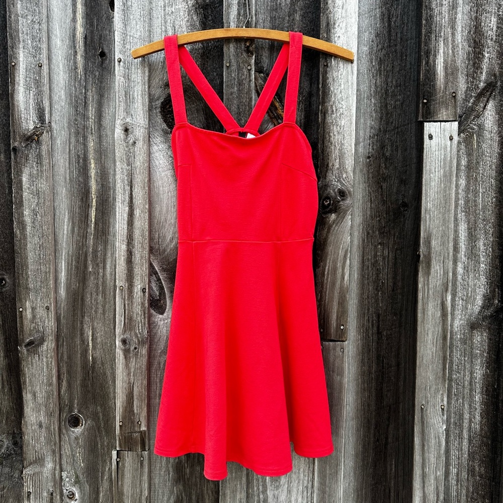 Bright Red Racerback Mini Dress